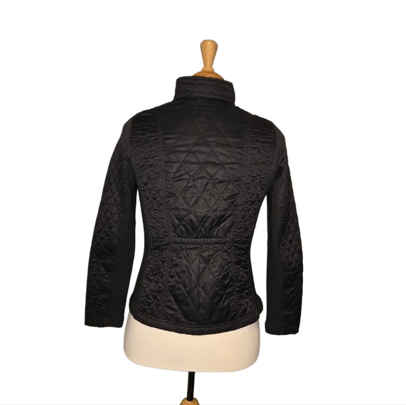 Merona Black Quilted Lightweight Jacket Women’s Medium Riding Style Snap Front - Picture 3 of 6